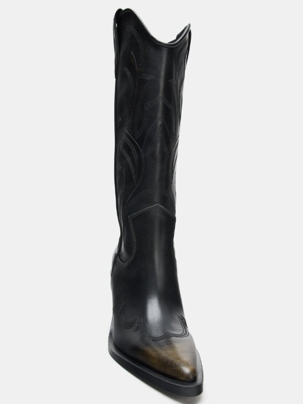 NWT ZARA Black Embroidered Western Cowboy Boots – Size 6.5 (US) / 37 (EU) - Picture 5 of 10